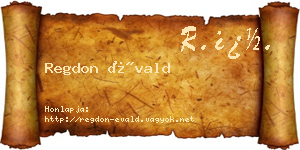 Regdon Évald névjegykártya